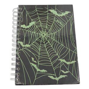 Y2K Old Navy Halloween Felt Bats Spiderweb Spiral Journal Notebook 6in x 8.5in
